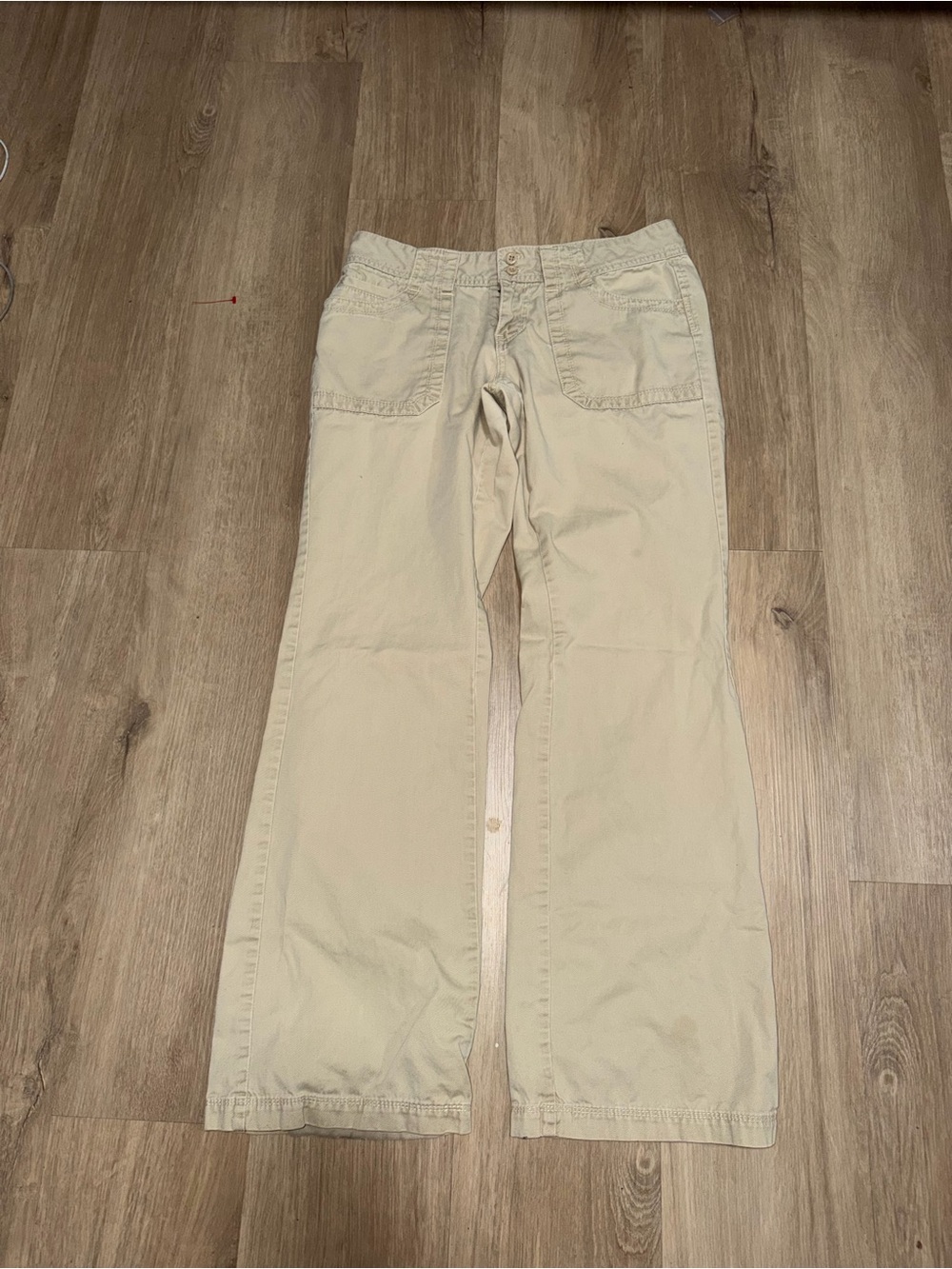 Aeropostale Women's Cream Wide-Leg Cotton Trousers